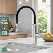 Torneira Cozinha Spin Gourmet Monocomando Spray Ducha Extensível Escovado inox 304 Qualidade Premium
