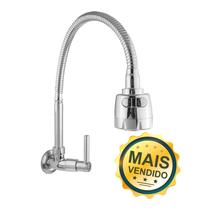 Torneira Cozinha Super Luxo Gourmet Parede Flexível 1/4 de Volta Cromo C-66 2065
