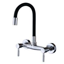 Torneira Cozinha Telca XSC-8895 Misturador Comando Duplo Água Quente Fria Monocomando Preto Cromado