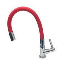 Torneira de Balcão Flexível de Um Quarto de Volta Em Abs Vermelha com Arejador