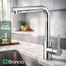 Torneira De Bancada Gourmet Cozinha Mesa 2 Jatos Flexível Prata Inox Cromada