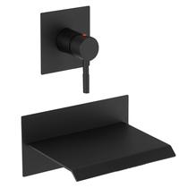 Torneira de banheira de parede BWE Matte Black com válvula de entrada áspera