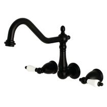 Torneira de Banheira Kingston Brass KS1020PL de Parede Acabamento Preto Fosco Torneira de Banheira Kingston Brass KS1020PL de Parede Acabamento Preto Fosco