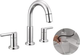 Torneira de banheiro Delta Nicoli Chrome com pulverizador de 3 furos de 20 cm