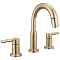 Torneira de banheiro Delta Nicoli Pull-Down Gold de 3 furos 35749LF-CZPD
