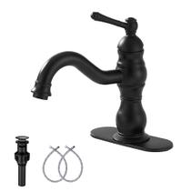 Torneira de banheiro GGstudy Matte Black 360 com alça única giratória Torneira de banheiro GGstudy Matte Black 360 com alça única giratória