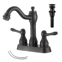 Torneira de banheiro GGstudy Oil Rubbed Bronze 2 alças de 10 cm Torneira de banheiro GGstudy Oil Rubbed Bronze 2 alças de 10 cm