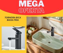 Torneira De Banheiro Gourmet Preto Fosco Água Fria FC138