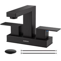 Torneira de banheiro Hurran 4", preta fosca, 2 alças, aço inoxidável Torneira de banheiro Hurran 4", preta fosca, 2 alças, aço inoxidável