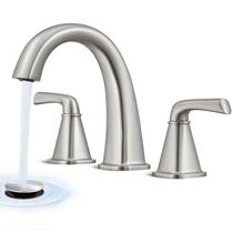 Torneira de banheiro Jabbol Spread de 3 furos em níquel escovado