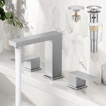 Torneira de banheiro KES de níquel escovado, 3 furos, 8 polegadas, difundida