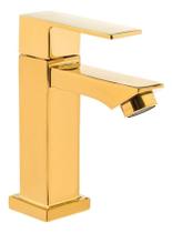 Torneira De Banheiro Lavabo Luxo Metal Moderna Dourada
