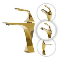 Torneira de Banheiro Lavabo Luxo Paris Monocomando 100% Metal Premium Dourada GoldenX