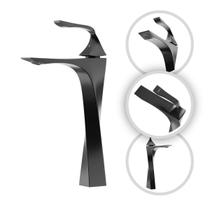Torneira de Banheiro Lavabo Paris Monocomando 100% Metal Premium Alta Preto