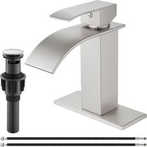 Torneira de banheiro Midanya Single Hole Waterfall em níquel escovado