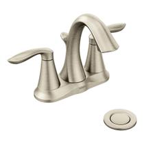 Torneira de banheiro Moen Eva Brushed Nickel 4 polegadas Centerset Torneira de banheiro Moen Eva Brushed Nickel 4 polegadas Centerset