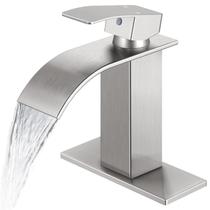 Torneira de banheiro Qomolangma Waterfall Spout Brush Nickel Torneira de banheiro Qomolangma Waterfall Spout Brush Nickel