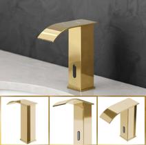 Torneira de Banheiro Sensor Automático New York Dourada Aço Inox GoldenX Torneira de Banheiro Sensor Automático New York Dourada Aço Inox GoldenX