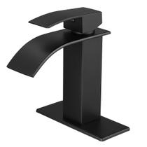 Torneira de banheiro VOTON Black Modern Waterfall Single Handle Torneira de banheiro VOTON Black Modern Waterfall Single Handle