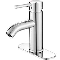 Torneira de banheiro VOTON Modern Chrome de alça única com mangueiras 3/8