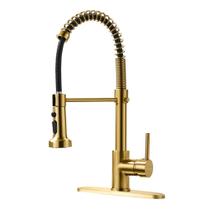 Torneira de cozinha AIMADI Gold com pulverizador suspenso escovado Torneira de cozinha AIMADI Gold com pulverizador suspenso escovado