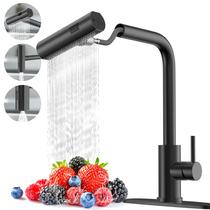 Torneira de cozinha AVSIILE Matte Black com pulverizador suspenso Torneira de cozinha AVSIILE Matte Black com pulverizador suspenso