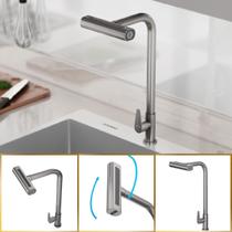 Torneira De Cozinha Bico Flexivel Tóquio Grafite Goldenx