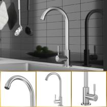 Torneira de Cozinha Cairo Aço Inox Escovado Giro de 360