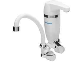 Torneira de Cozinha Com Filtro Bica Móvel de Parede 1/4 de Volta Premium Branca Cromada Torneira de Cozinha Com Filtro Bica Móvel de Parede 1/4 de Volta Premium Branca Cromada