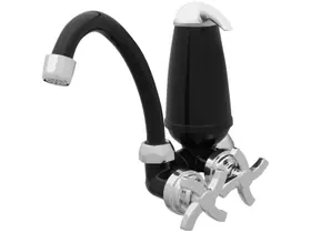 Torneira de Cozinha Com Filtro de Parede Bica Móvel Retrô E05 Acquabios Preto