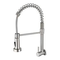 Torneira De Cozinha De Aço Inoxidável Montada Na Parede, Rotativa, Com Bico Retrátil Para Pia Fria