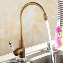Torneira De Cozinha De Bronze Antigo, Torneira Misturadora De Cerâmica, Pia De Água Quente E Fria,