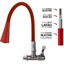 Torneira de cozinha em aço ligas preto fosco Cor:Modo duplo- borracha- vermelho