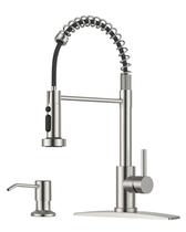 Torneira de cozinha FORIOUS Bushed Nickel com dispensador de sabão