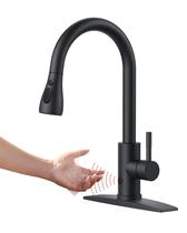 Torneira de cozinha FORIOUS Touchless com pulverizador suspenso preto