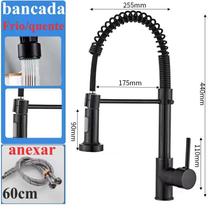 Torneira De Cozinha Gourmet Alça Única Com Extensor De Spray Tubo De Água Flexível Superior Prateado Para Ajuste