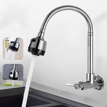 Torneira de Cozinha Gourmet Flexível de Parede METAL Inox Cozinha gourmet Chuveirinho Cozinha Parede