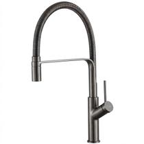 Torneira de Cozinha Gourmet Flexível Misturador Monocomando Premium Grafite