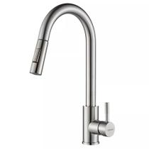 Torneira de Cozinha Gourmet Misturador Monocomando com Bico Extensível Aço Inox 304 Prata Brinovar