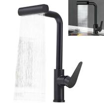 Torneira de Cozinha Gourmet Monocomando Luxo com Ducha Spray Misturador Casa Bancada Pia Tripla Função Giratória Moderna Água Quente e Fria