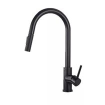 Torneira de Cozinha Gourmet Monocomando Misturador Extensível Spray Arco Preta - Amazonas