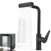 Torneira de Cozinha Gourmet Monocomando Tripla Função Luxo com Ducha Spray Misturador Casa Bancada Pia Água Quente e Fria Moderna Giratória