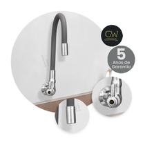 Torneira de Cozinha Gourmet Slim Preto Fosco Parede Neo Ellegance 1/4 de volta