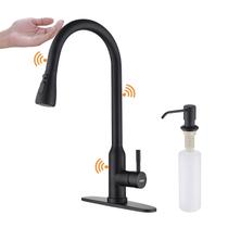 Torneira de cozinha Keer Touch com pulverizador suspenso preto fosco
