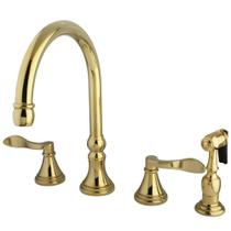 Torneira de cozinha Kingston Brass NuFrench Deck Mount com pulverizador Torneira de cozinha Kingston Brass NuFrench Deck Mount com pulverizador