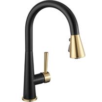 Torneira de cozinha Lava Odoro Pull Down Sprayer fosco preto/dourado