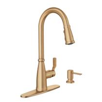 Torneira de cozinha Moen Nolia Bronzed Gold com dispensador de sabão 87071BZG Torneira de cozinha Moen Nolia Bronzed Gold com dispensador de sabão 87071BZG