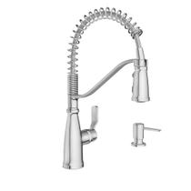 Torneira de cozinha Moen Nolia Chrome Pre-laving com dispensador de sabão