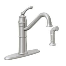 Torneira de cozinha Moen Wetherly High-Arc com spray lateral 87999SRS Torneira de cozinha Moen Wetherly High-Arc com spray lateral 87999SRS