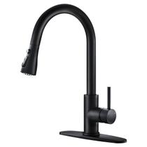 Torneira de cozinha OWOFAN preta com pulverizador suspenso Torneira de cozinha OWOFAN preta com pulverizador suspenso